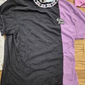 Teddy Fresh Black and Purple Short Sleeve Tees
